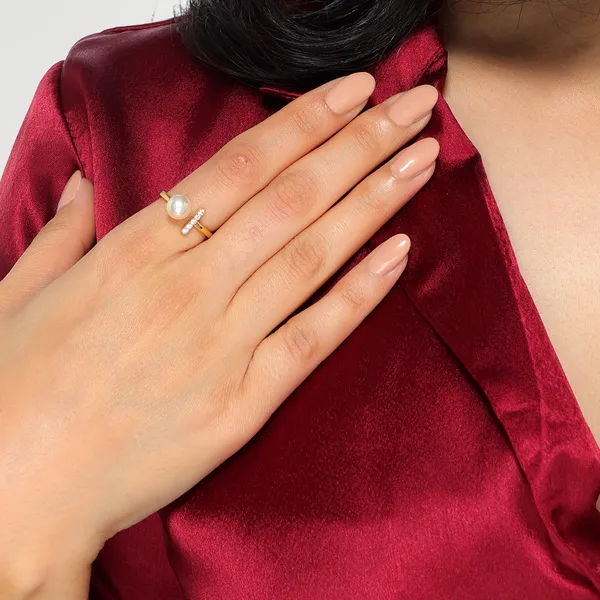 Poi_Golden_Pearl_Adjustable_Ring