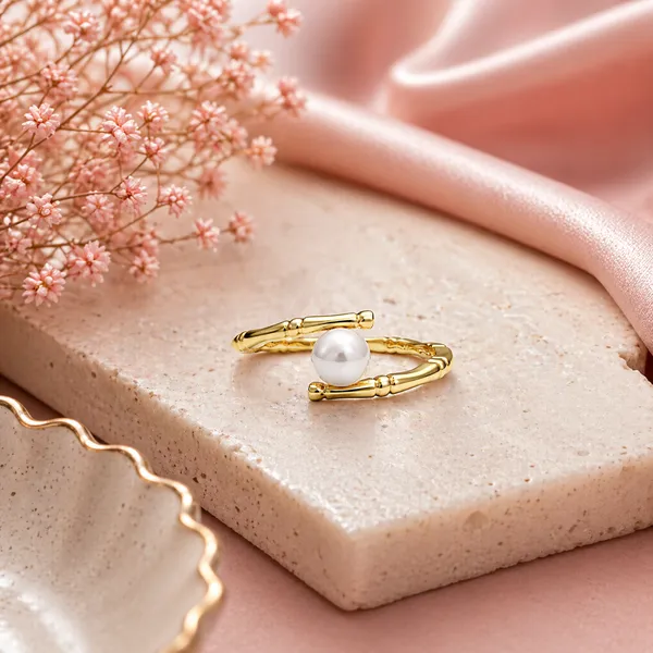 Lily_Golden_Pearl_Adjustable_Ring
