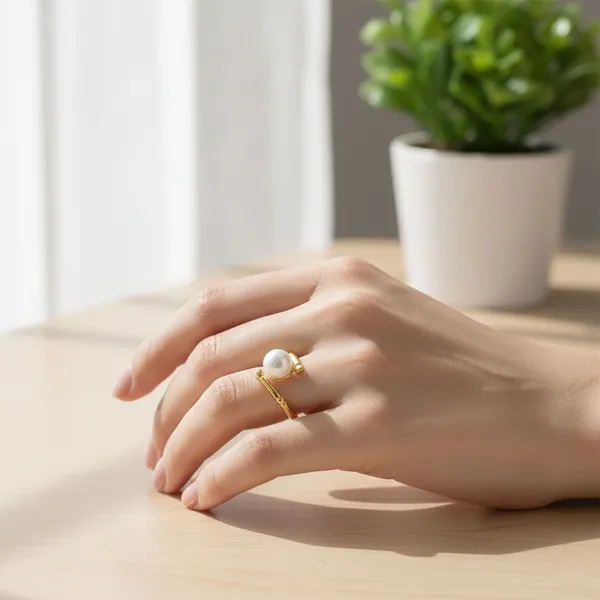 Lily_Golden_Pearl_Adjustable_Ring