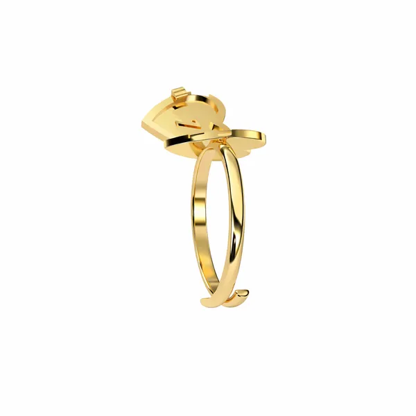 Bina_Golden_And_Red_Adjustable_Ring