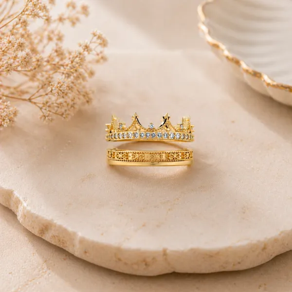 Zaya_Golden_Adjustable_Ring_Set