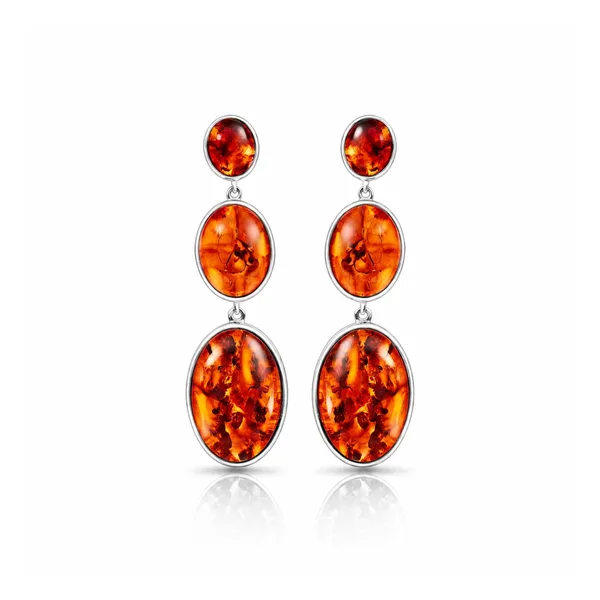 Rosa_Silver_And_Red_Amber_Earrings
