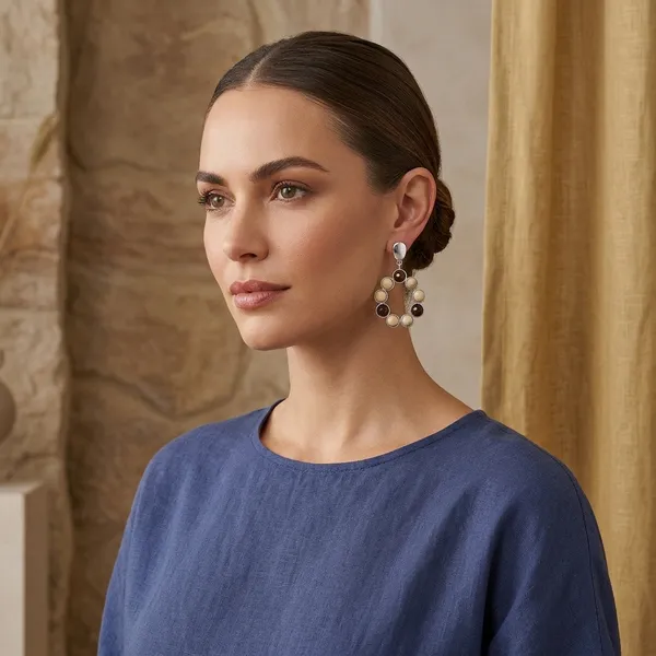 Sia_Silver_Round_Earrings