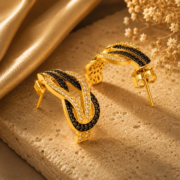 Bela_Golden_Black_Spinel_Earrings