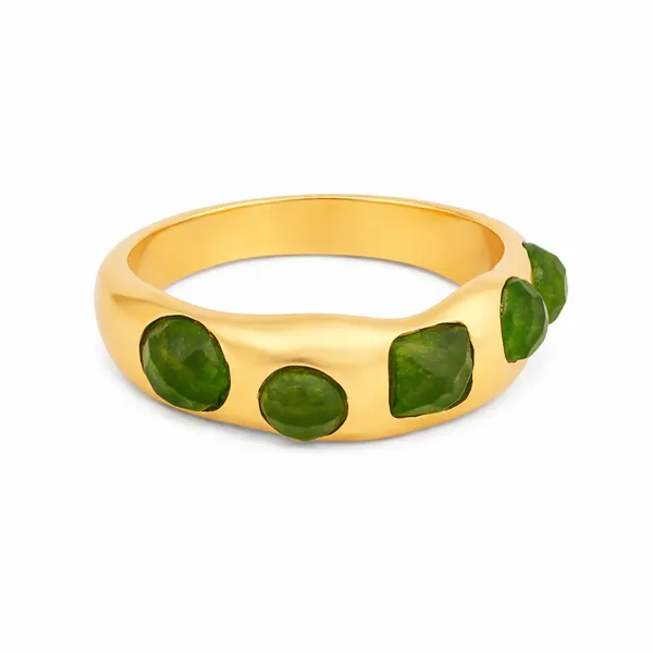 Lummi_Golden_And_Green_Adjustable_Ring