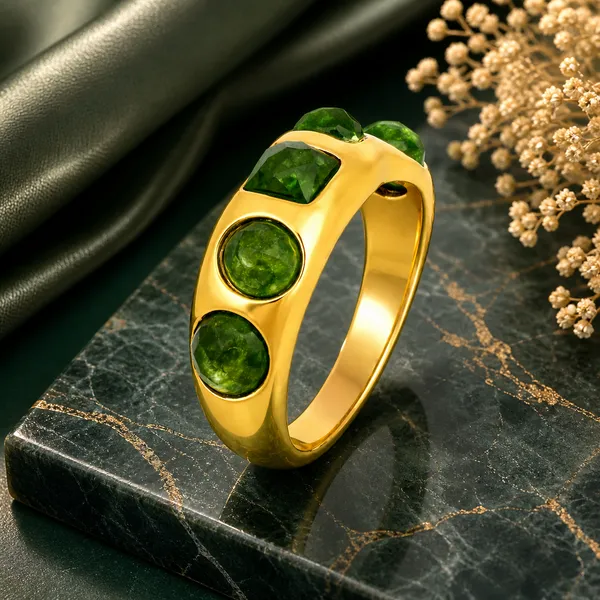 Lummi_Golden_And_Green_Adjustable_Ring