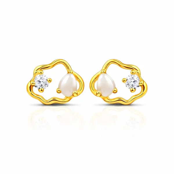 Lily_Golden_Zirconia_Pearl_Earrings
