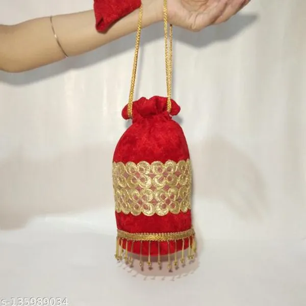Red_And_Gold_Banarasi_Silk_Brocade_Ethnic_Potli_Bag_For_Women