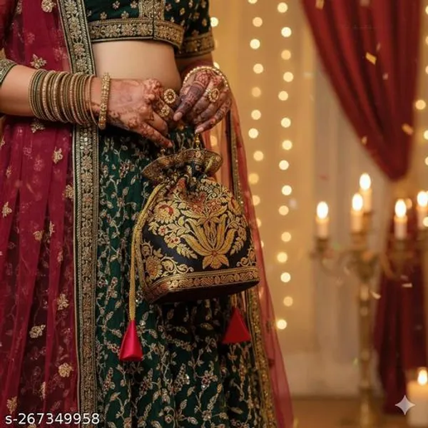 Handcrafted_Black_Banarasi_Silk_Brocade_Floral_Potli_Bag_