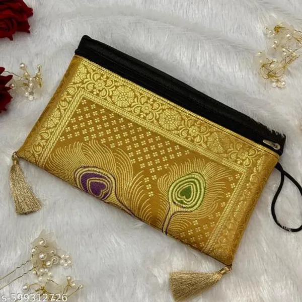 Gold_Banarasi_Silk_Brocade_Envelope_Clutch_For_Women