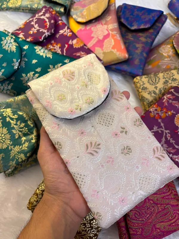 Banarasi_Brocade_Silk_Magnetic_Mobile_Flip_with_Sling_–_Pack_of_10_|_Assorted_Designs