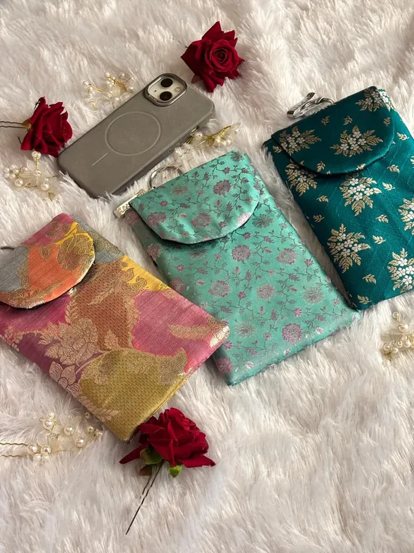 Banarasi_Brocade_Silk_Magnetic_Mobile_Flip_with_Sling_–_Pack_of_10_|_Assorted_Designs