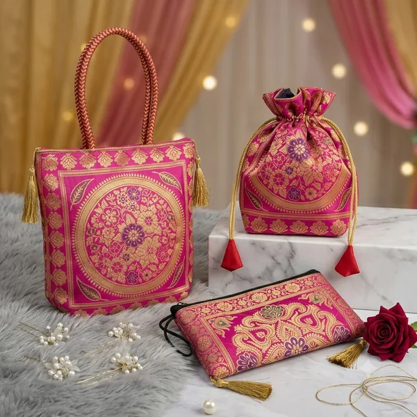 Banarasi_Essentials_Set_-_Potli_-_Wallet_And_handbag_Set