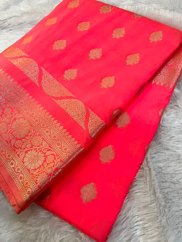 Bright_Red_Shade_Zari_Buti_Weave_Soft_Banarasi_Silk_Saree