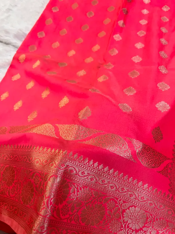 Bright_Red_Shade_Zari_Buti_Weave_Soft_Banarasi_Silk_Saree
