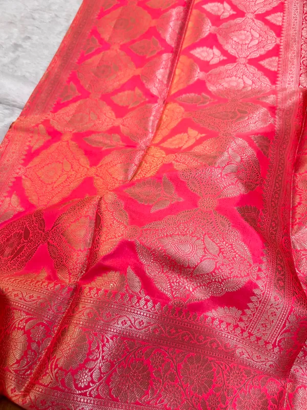 Bright_Red_Shade_Zari_Buti_Weave_Soft_Banarasi_Silk_Saree
