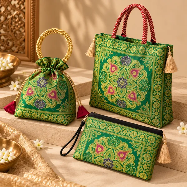 Green_Banarasi_Silk_Potlee_Box_Trio_Set