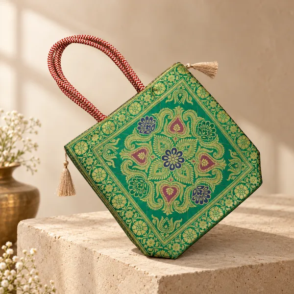 Green_Banarasi_Silk_Potlee_Box_Trio_Set