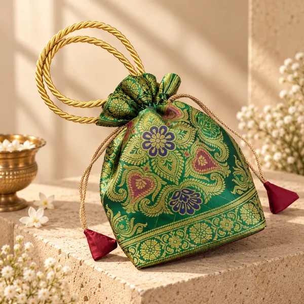 Green_Banarasi_Silk_Potlee_Box_Trio_Set