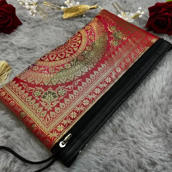 Dark_Red_Shade_Handmade_Banarasi_Women_Wallet