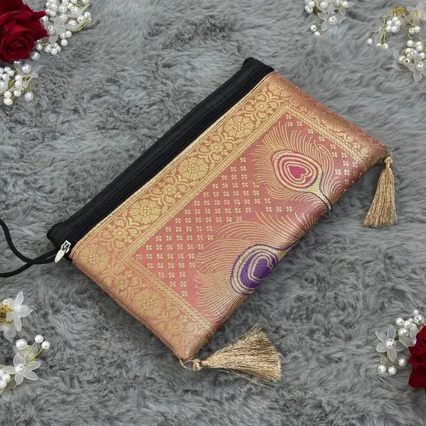 Mauve_Peach_Shade_Handmade_Banarasi_Women_Wallet