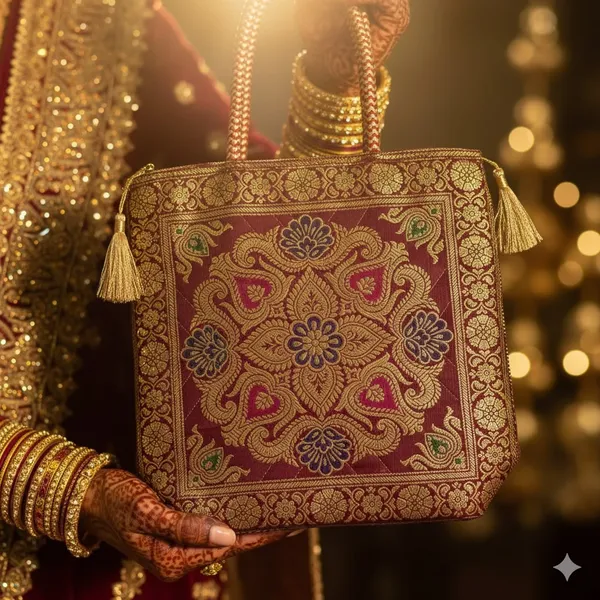Maroon_Potlee_box_Set_-_Potli,_Wallet_&_Handbag_Set