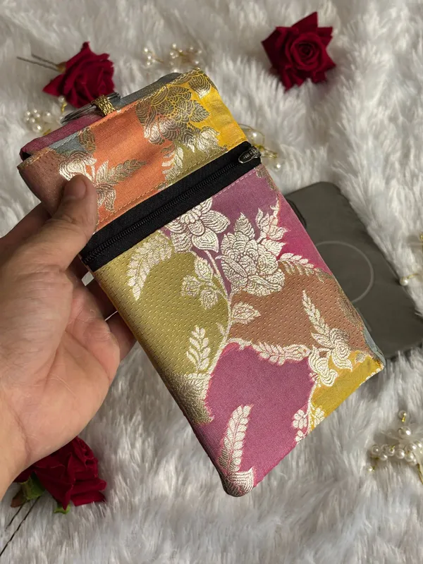 Multicolour_Handmade_Banarasi_brocade_Silk_Mobile_Sling_