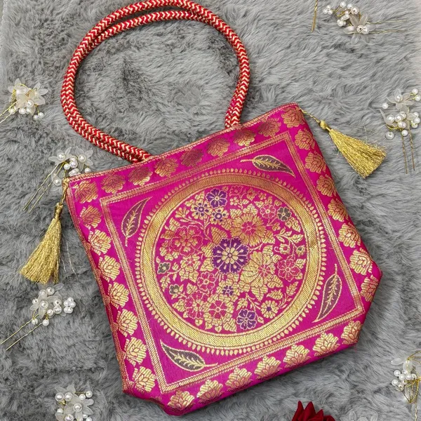 Rani_Pink_Handmade_Banarasi_Silk_Brocade_Floral_Zari_Ethnic_Handbag