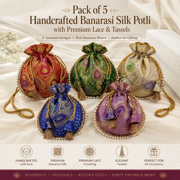 Pack_of_5_Handcrafted_Banarasi_Silk_Potli_Bags_with_Premium_Lace_&_Tassels_|_Assorted_Designs_|_Traditional_Ethnic_Gift_Potli