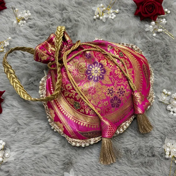 Pack_of_5_Handcrafted_Banarasi_Silk_Potli_Bags_with_Premium_Lace_&_Tassels_|_Assorted_Designs_|_Traditional_Ethnic_Gift_Potli