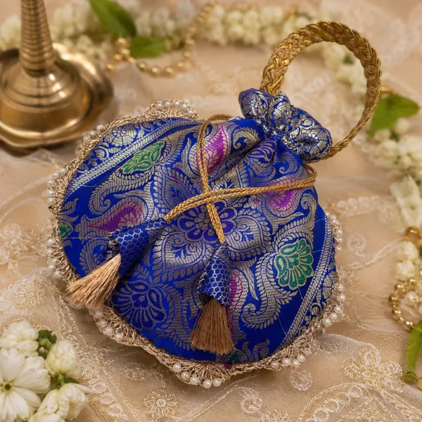 Royal_Blue_Banarasi_Brocade_Potli_Bag_with_Pearl_Border_&_Golden_Tassels