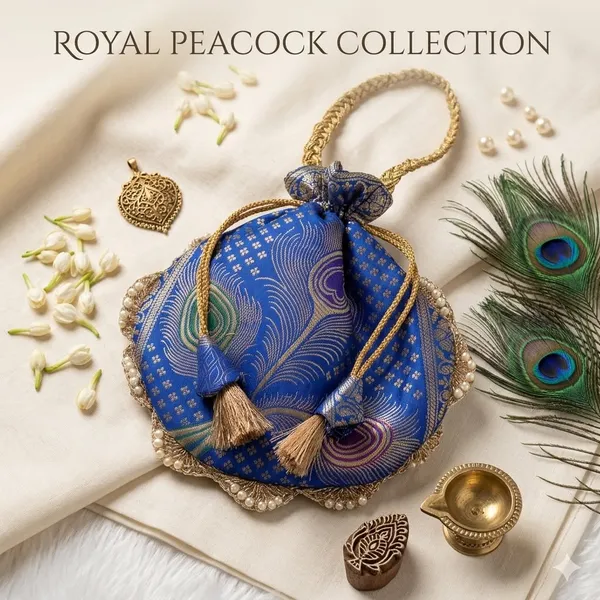 Royal_Blue_Pretty_Lace_Work_Handcrafted_Banarasi_Potli_bag