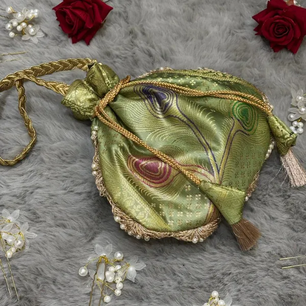 Pista_Green_Banarasi_Silk_Brocade_Embellished_Potli_Bag