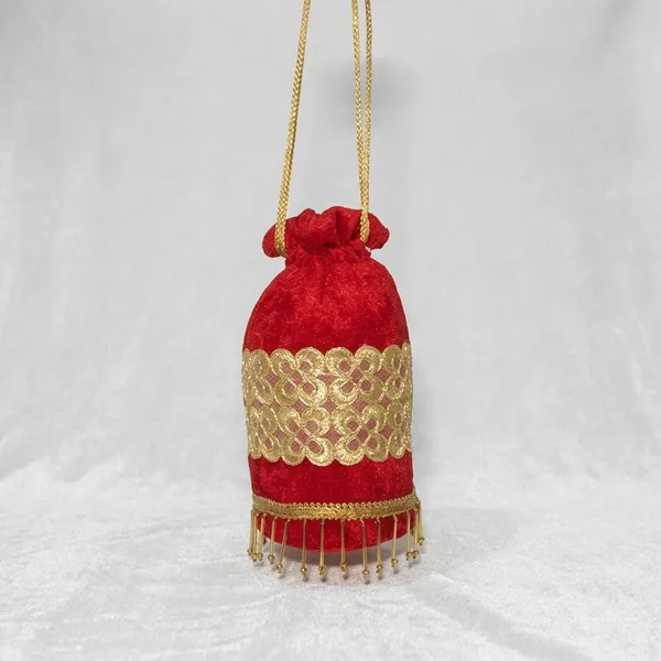 Red_And_Gold_Banarasi_Silk_Brocade_Ethnic_Potli_Bag_For_Women
