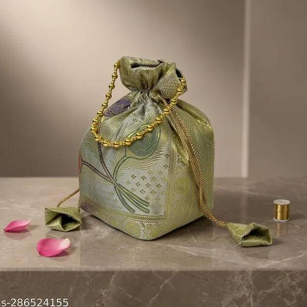 Off_White_Banarasi_Silk_Brocade_Potli_Bag_For_Women