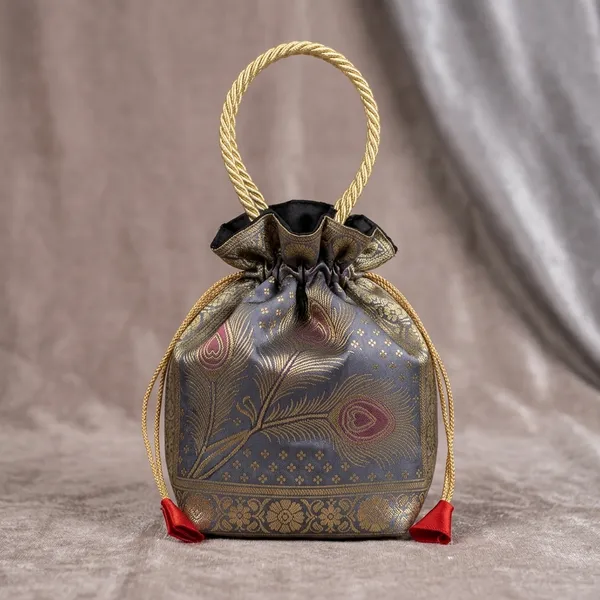 Eccentric_Grey_Handmade_Brocade_Silk_Banarasi_Potli_Bag_