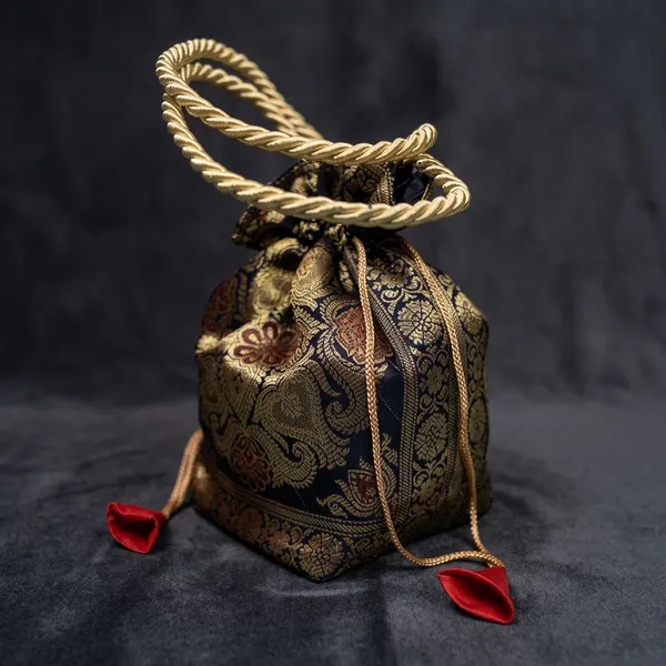Black_Banarasi_Silk_Brocade_Potli_Bag_For_Women