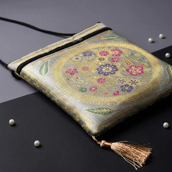 Off_White_Shade_Banarasi_Silk_Brocade_Ethnic_Sling_Bag_For_Women