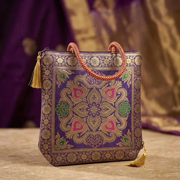Purple_Banarasi_Silk_Brocade_Ethnic_Handbag_For_Women