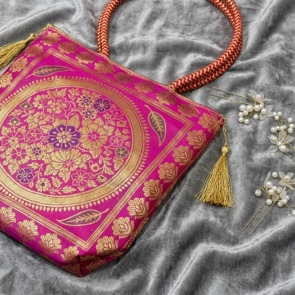 Rani_Pink_Handmade_Banarasi_Silk_Brocade_Floral_Zari_Ethnic_Handbag