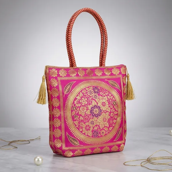 Rani_Pink_Handmade_Banarasi_Silk_Brocade_Floral_Zari_Ethnic_Handbag