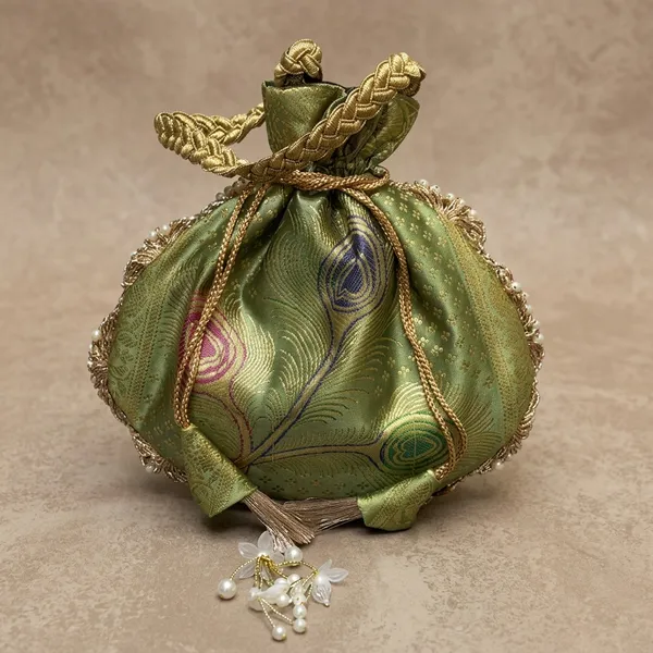 Pista_Green_Beautiful_Lace_Work_Banarasi_Potli_Bag