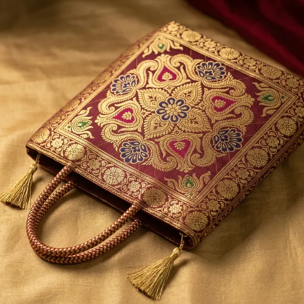 Maroon_Colour_Banarasi_Silk_Brocade_Ethnic_Handbag_For_Women