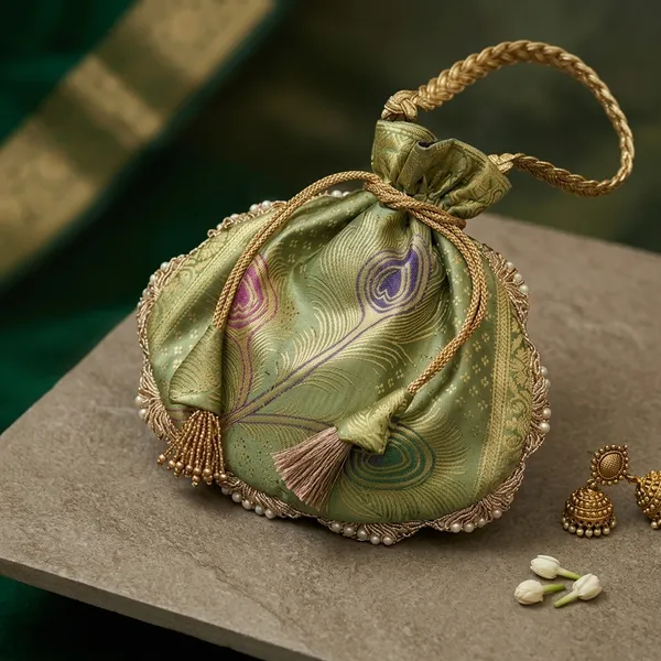 Pista_Green_Banarasi_Silk_Brocade_Embellished_Potli_Bag