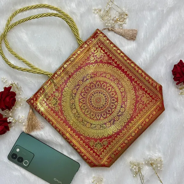 Red_Handcrafted_Banarasi_Trio_Set
