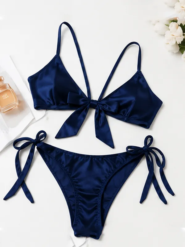 Navy_Blue_Satin_Tie-Up_Bralette_Babydoll_Set_For_Women