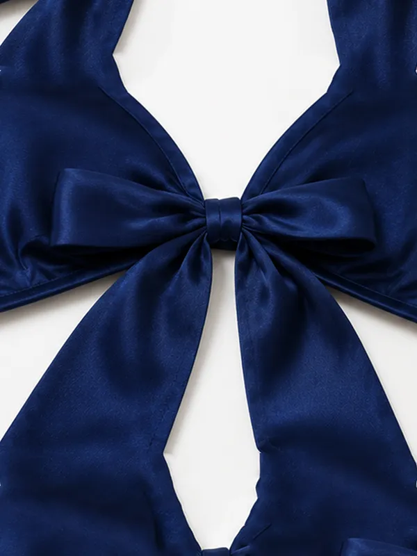 Navy_Blue_Satin_Tie-Up_Bralette_Babydoll_Set_For_Women