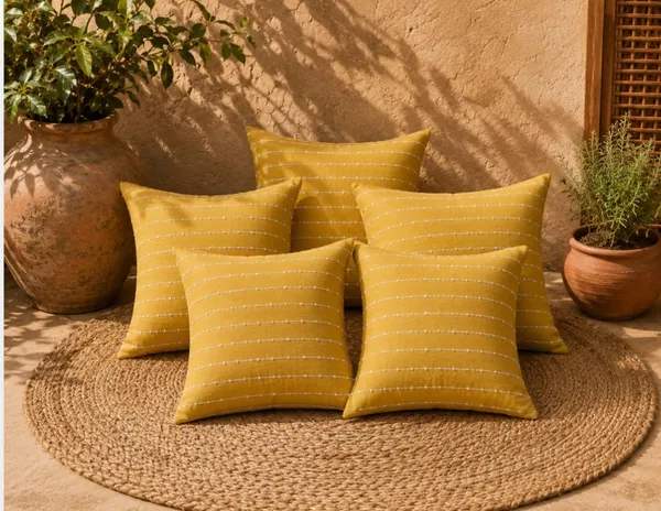 Pack_Of_5_-_Mustard_Yellow_Striped_Cotton_Cushion_Cover_Set