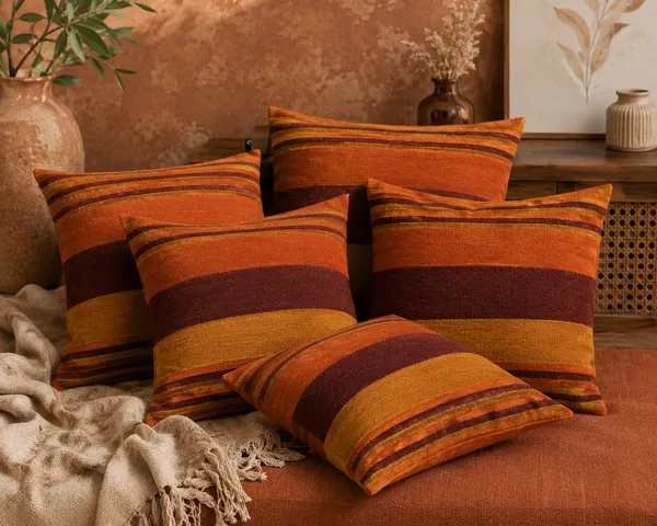 Pack_Of_5-Handloom_Cotton_Orange_Striped_Cusion_Cover
