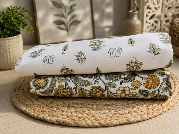 White_&_Green_Reversible_Ac_Comforter_(_Dohar)-Single_Bed_Pair